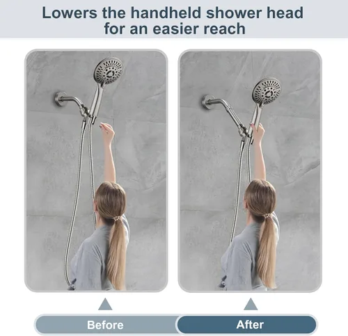 Vista 5 de BRIGHT SHOWERS Brazo Extensor de Ducha para Cabezal de Lluvia y de Mano, Brazo de Extensión de Cabezal de Ducha de 4 Pulgadas, Extensión de Tubo