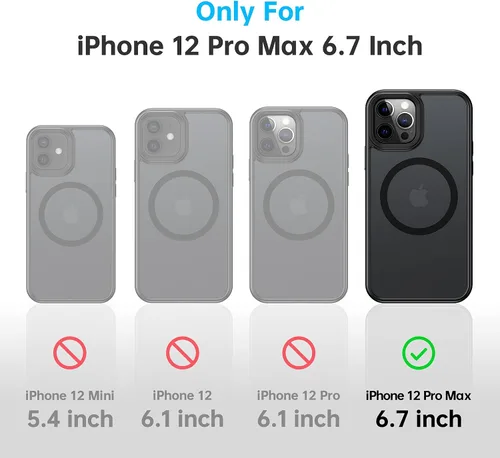 Vista 2 de Meifigno- Funda magnética diseñada para el iPhone 12 Pro Max, [protección de grado militar y compatible con MagSafe], parte trasera mate translúcida
