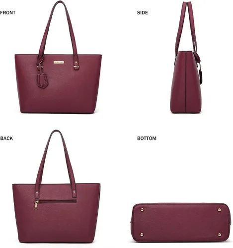 Vista 2 de Bolso de mano de moda para mujer, bolso de hombro, asa superior, juego de 4 piezas