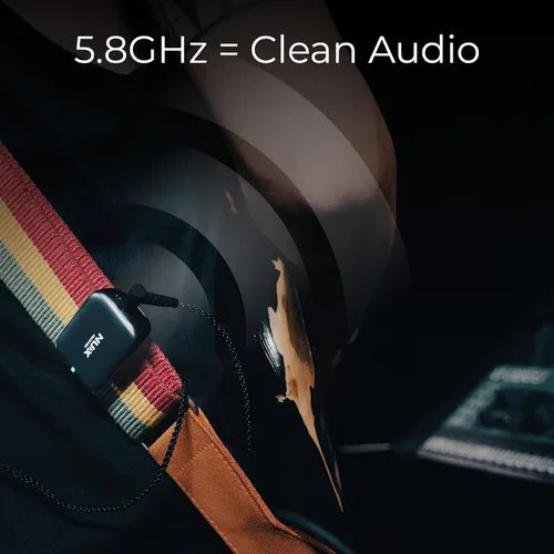 Vista 5 de NUX B-7PSM - Sistema de monitor inalámbrico intrauditivo de 5.8 GHz, IEM estéreo, estuche de carga incluido, transmisión de audio estéreo, diseñado