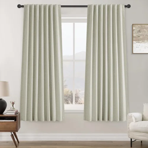 Vista 84 de Cortinas opacas de 54 pulgadas de largo para dormitorio, sala de estar, cortinas beige con aislamiento térmico, oscurecimiento de la habitación