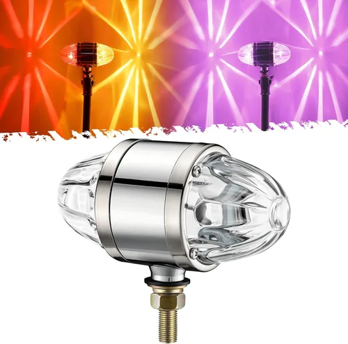 Vista 10 de Partsam - 1 luz de cristal de sandía de doble cara, luz LED ámbar roja de doble cara, señal de giro LED, carcasa de aleación de zinc, montura