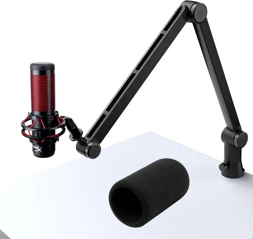 Vista 8 de Abrazadera de escritorio de metal para micrófono Suspensión Boom Scissor brazo soporte soporte con tornillo ajustable por SUNMON