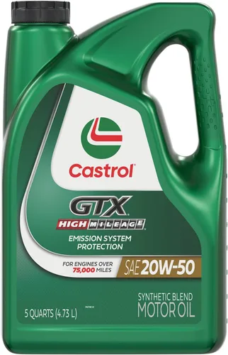 Vista 13 de Castrol GTX High Mileage 20W-50 Aceite de motor de mezcla sintética, 1 cuarto de galón, paquete de 6