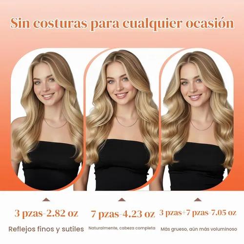 Vista 7 de Sunny Hair - Extensiones de clip de cabello humano - rubio claro mezclado con reflejos rubio dorado - 12 pulgadas, 5 unidades, 2.82 onzas Blonde