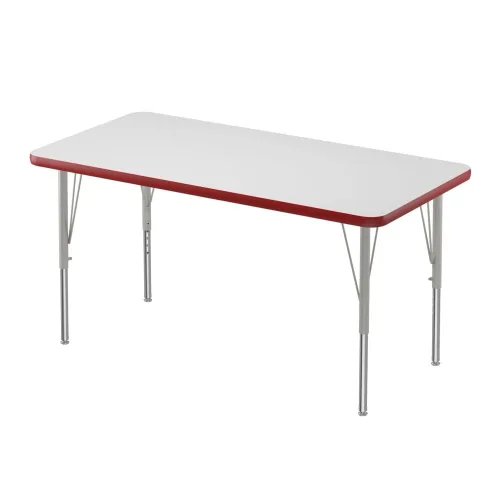 Vista 52 de Correll - Mesa rectangular de actividades para el aula de 30 x 60 pulgadas, altura ajustable (19-29 pulgadas), parte superior de granito gris, borde