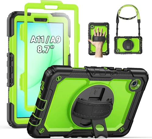 Vista 13 de SEYMAC Funda protectora resistente a prueba de golpes para Samsung Galaxy Tab A9 de 8.7 pulgadas 2023 (SM-X110/X115/X117), resistente a prueba