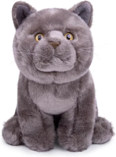 Vista 11 de Tiny Heart Juguete de peluche suave de imitación de gato negro de 9 pulgadas de largo, lindo y realista juguete de peluche de gato negro para niños