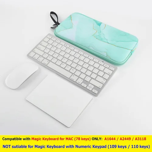 Vista 5 de Cosmos Funda de neopreno para teclado de transporte, bolsa de protección compatible con teclado mágico 1 y 2, mouse mágico, teclado inalámbrico