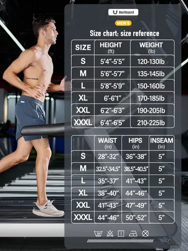 Vista 6 de NORTHYARD Pantalones cortos deportivos para correr para hombre, 5 pulgadas, 7 pulgadas, 9 pulgadas, entrenamiento, gimnasio, tenis, secado rápido