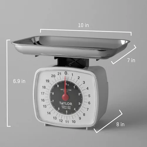 Vista 3 de Taylor Báscula de cocina analógica Báscula de alimentos mecánica, capacidad de 22 lb, Multicolor
