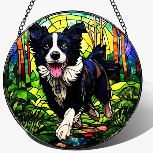 Vista 10 de Colgante de Vidriera, Gato Negro de 8 Pulgadas sobre Libro Atrapasol de Vidriera, Decoración Colgante para Ventana, Regalos para Amantes