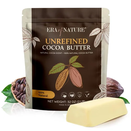 Vista 11 de Era of Nature Manteca de Cacao Cruda – 100% Pura y Sin Refinar, Cacao Prensado en Frío – Para Cuidado de la Piel y del Cabello DIY – Hidratación