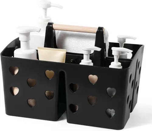 Vista 10 de Anyoifax Organizador de Ducha Portátil Cesta de Ducha de Plástico Organizador de Baño Dividido Organizador de Limpieza de Almacenamiento con Asa