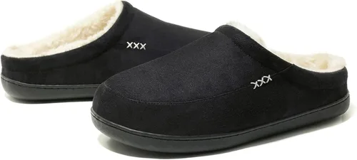 Vista 7 de NewDenBer Men's Warm Memory Foam Suede Plush Lined Slip on Indoor Outdoor Clog House Slippers