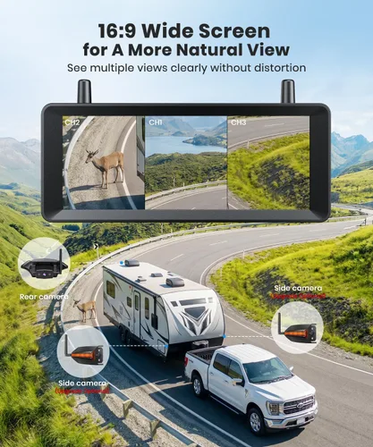 Vista 3 de AUTO-VOX Cámara inalámbrica de respaldo para autocaravana: Instalación Plug and Play de 30 minutos, pantalla completa de 7.2 pulgadas 1080P