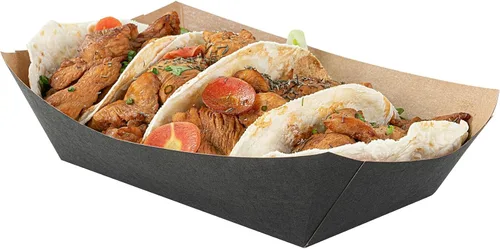 Vista 3 de Restaurantware -Bio Tek - Bandejas de alimentos de 2 onzas, 400 bandejas de papel desechables para alimentos, resistentes, a prueba de grasa, botes