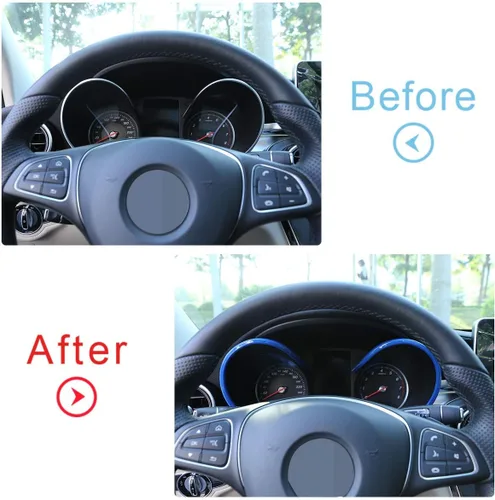 Vista 2 de YIWANG ABS plástico tablero monitor borde marco ajuste 1 unid para Mercedes Benz GLC X253 C Clase W205 2015-2019 Auto Accesorios (azul)