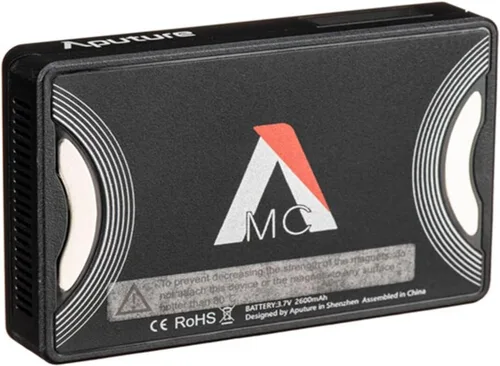 Vista 2 de Aputure Amaran MC RGBWW - Luz LED en la cámara, luz portátil para fotografía TLCI/CRI 96+ RGB 0-360 a todo color 3200-6500K ajustable 0-100%
