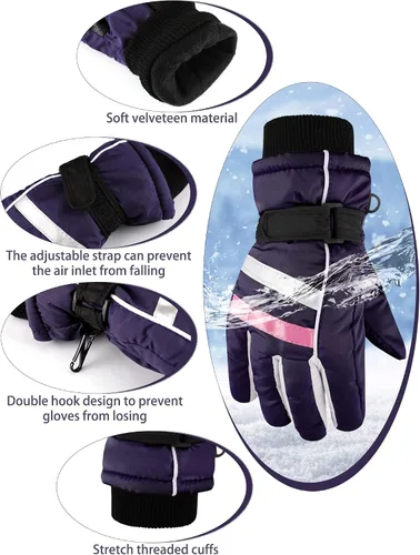 Vista 4 de 4 pares de guantes de ciclismo para niños, guantes de bicicleta de montaña, guantes de esquí para niños pequeños, guantes de pesca para deportes al