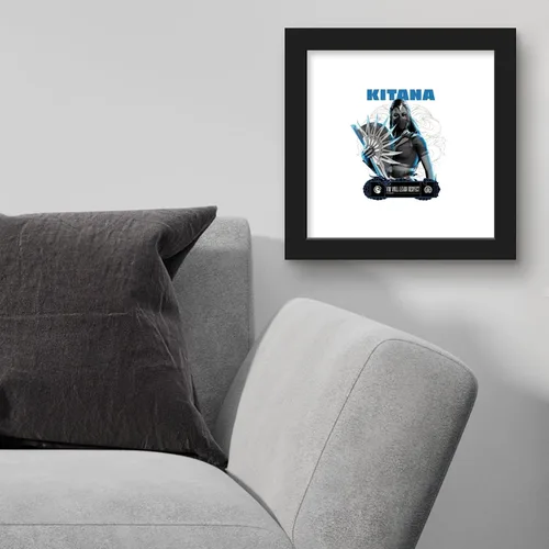 Vista 3 de Trends International Gallery Pops Mortal Kombat 1 - Kitana You Will Learn Respect - Arte de pared, versión enmarcada en negro, 12 x 12 pulgadas