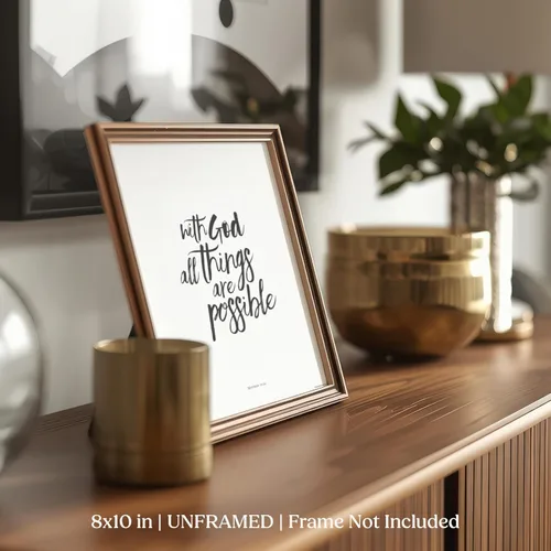 Vista 7 de Scripture - Arte de pared – Pinceles de caligrafía con versículos bíblicos, juego de 4 – Decoración cristiana para el hogar para sala de estar