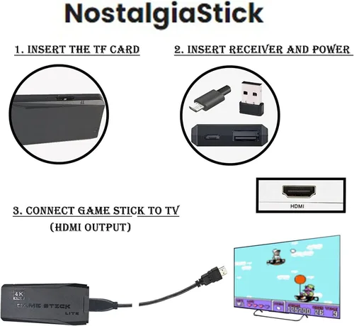 Vista 2 de N Game Stick, N-Game Stick, Casezi Game Stick, consola de juegos retro inalámbrica, consola de emulador de juegos 2023, emulador