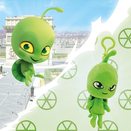 Vista 4 de Miraculous Ladybug Kwami - Llaveros de mochila Lifesize de 5 pulgadas, juguetes de clip de Wayzz The Turtle - Accesorios portátiles de mariquita