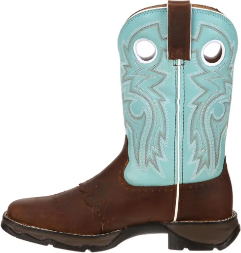 Vista 9 de Durango Bota Rebel de 10" para Mujer Briar marrón y rojo oxidado.