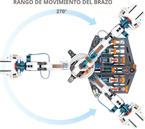 Vista 5 de Teach Tech "Kit de brazo Hydrobot", kit hidráulico, juguete de construcción STEM para niños mayores de 12 años