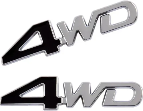 Vista 2 de 2 unidades 4WD negro/cromo aleación de aluminio auto parachoques parachoques parachoques etiqueta adhesivo (negro plateado)