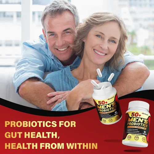 Vista 8 de Probióticos para hombres, potente probiótico para hombres de más de 50 años, salud intestinal y digestiva completa, con 850 mil millones de UFC