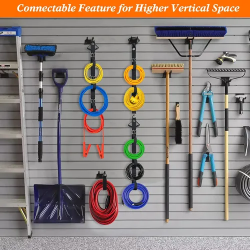 Vista 2 de Sistema de almacenamiento organizador de cables de extensión, gestión de cables de extensión resistente con múltiples soportes para cables