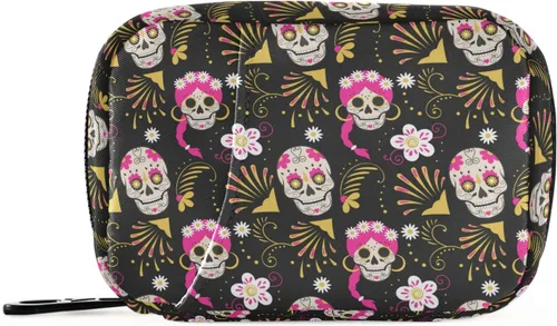 Vista 15 de Naanle Pastillero floral de colibrí de 7 días con cremallera, organizador de píldoras de viaje con cremallera, funda semanal portátil
