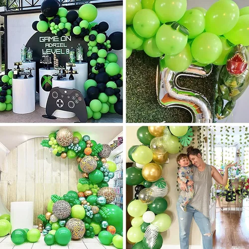 Vista 3 de 120 globos verdes de 5 pulgadas y globos blancos, 120 unidades de 5 pulgadas