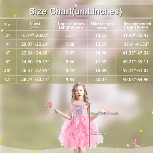 Vista 6 de Suppromo Vestido de Tutú para Niñas con Lentejuelas Brillantes de Tul, Princesa para Cumpleaños, Fiesta, Graduación, Vestido de Baile para Niñas