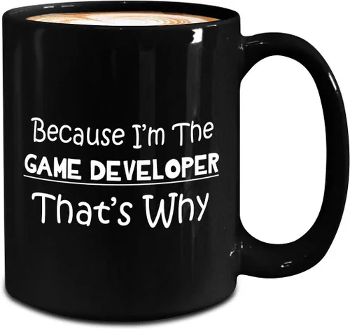 Vista 2 de Im a Game Developer Designer Mug - Large 15oz Black Coffee Tea Cup - Gifts for Video Gaming Design Dev Team Development Funny Cute Gag Idea - Thats