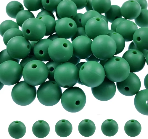 Vista 14 de Abalorios de silicona, 120 piezas de 6 mm abalorios redondos de silicona para hacer llaveros, pulseras, collares, aretes, joyas, manualidades DIY