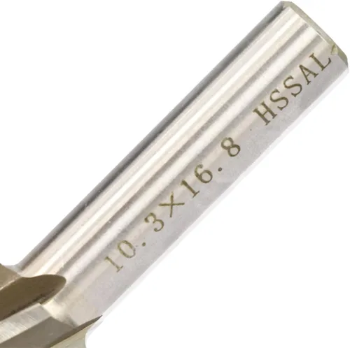Vista 4 de Broca de taladro HSS de 4 flautas para fresado de molino de extremo de avellanado para perforación de madera/metal, M14.4x24x12x80