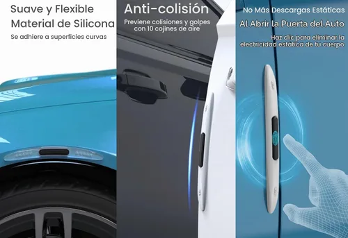 Vista 3 de 4 protectores de borde de puerta de automóvil, protector de silicona para automóvil, protector universal anticolisión, tiras protectoras