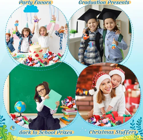 Vista 6 de Hungdao 500 piezas de mini animales de peluche, surtido de mini animales a granel, juguetes de animales pequeños, regalos de carnaval, premios