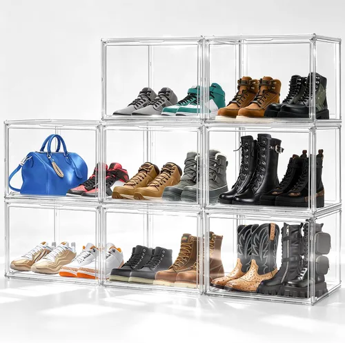 Vista 17 de Cajas de acrílico transparente para zapatillas de deporte para zapatos