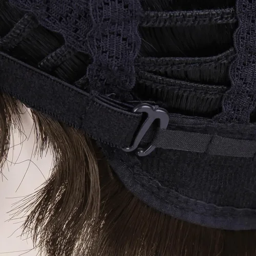 Vista 8 de Creamily - Peluca corta marrón para hombres, cabello rizado en capas de Corto - Marrón