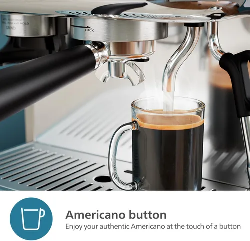 Vista 6 de Máquina de Espresso Semi Automática PHILIPS Barista Brew - Botón para Espresso Simple y Doble + Americano, Contenedor Dual de 280g para Dos Tipos