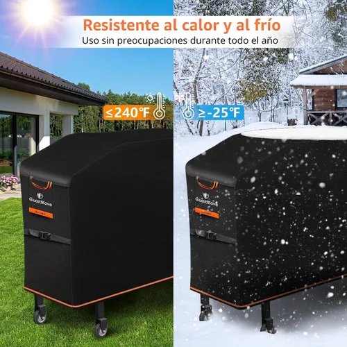 Vista 8 de Cubierta de plancha para parrilla Blackstone de 28 pulgadas con capucha, 2026 mejorada 1000D resistente al agua, cubierta de parrilla 5483