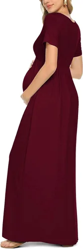 Vista 6 de Xpenyo - Vestido largo de maternidad casual para el embarazo la fiesta de bienvenida del bebé