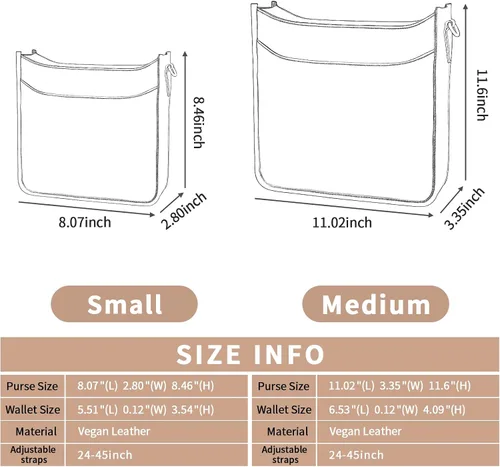 Vista 5 de KITATU 2 bolsos cruzados para mujer, bolsos de mano hobo de hombro de diseñador bolso de cuero vegano con 2 correas