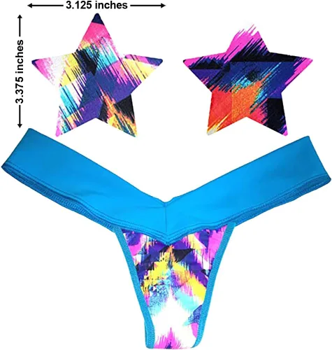 Vista 4 de Neva Nude Neon AF - Juego de cuchillos traviesos con tanga y pasteles Nipztix a juego (varios colores y tamaños)