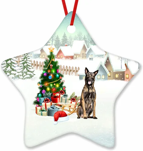 Vista 99 de Prezzy Airedale Terrier - Adorno para decoración de árbol de Navidad, regalos lindos para amantes de los perros, para familiares y amigos, nuevo