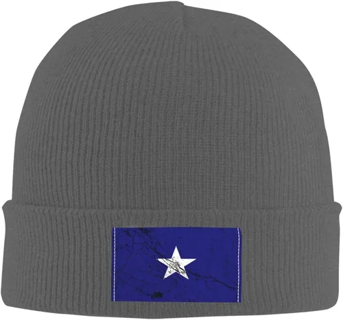 Vista 2 de LIICHEES Bonnie Blue Flag Texture Effect Beanie Hat for Men Women Warm Cozy Knit Skull Cap Acrylic Winter Hats
